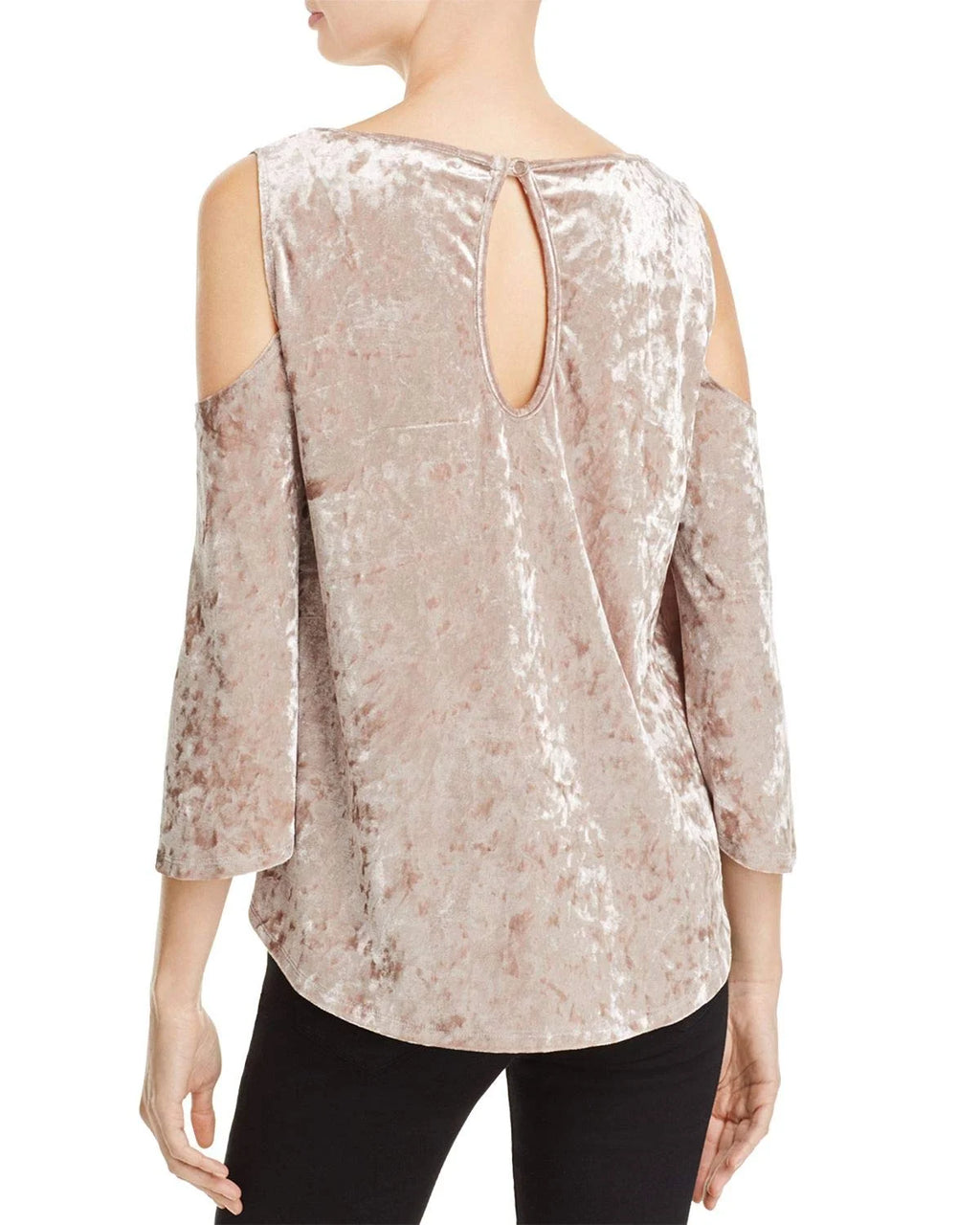 Crushed Velvet Cold Shoulder Blouse D8256