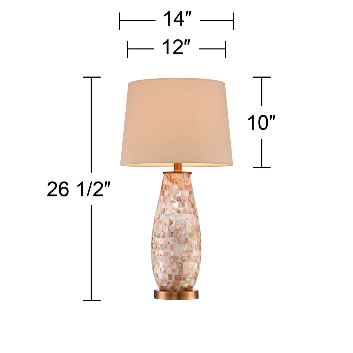 26 1/2" High Mother of Pearl Tile Vase Table Lamp T7546