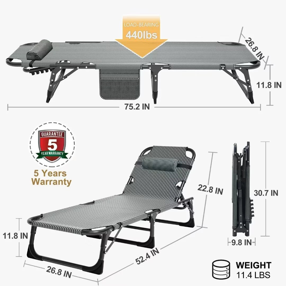 Folding Camping Cot with Mattress & Pillow I8129