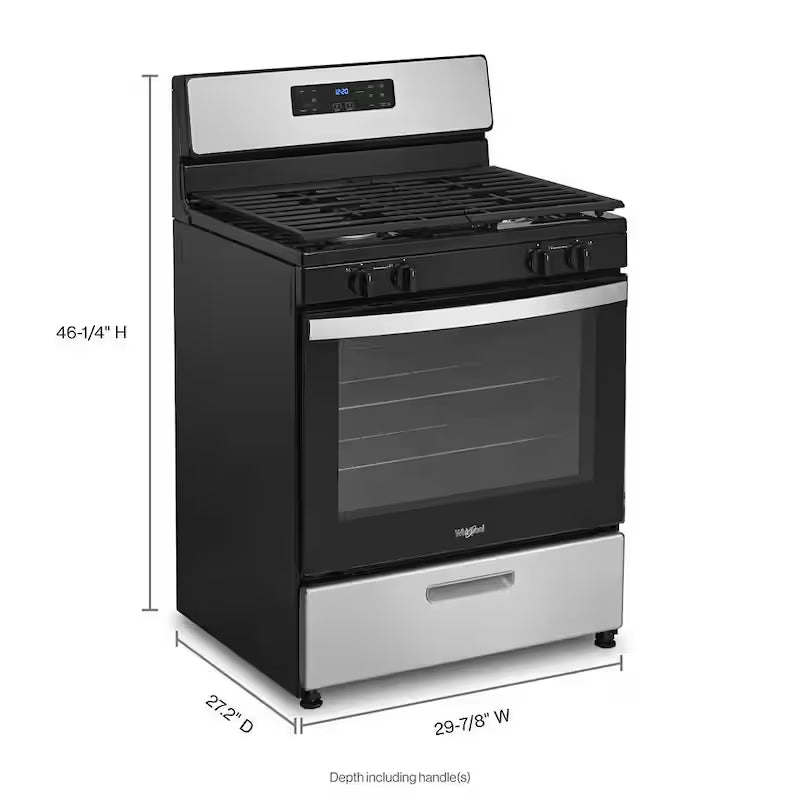 4 Burner Freestanding Gas Range Stainless Steel H462