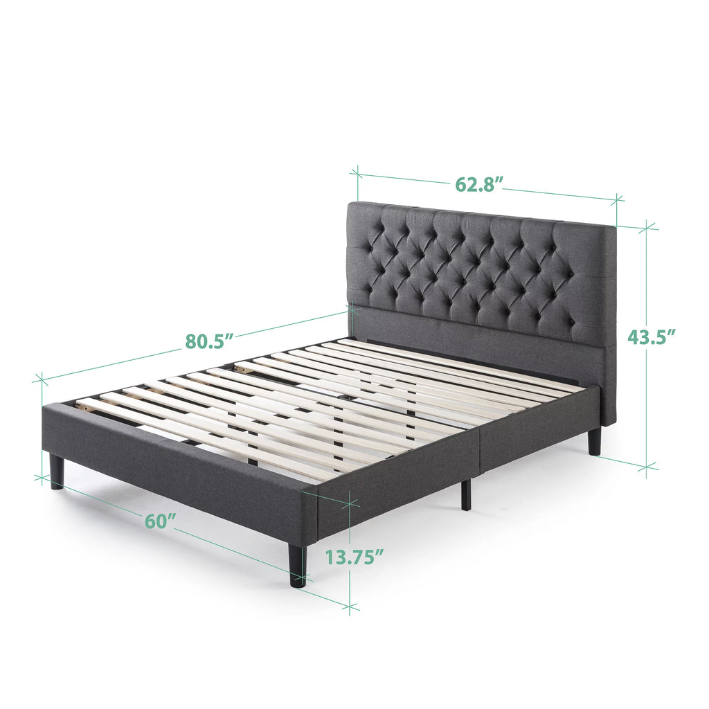 Queen Upholstered Platform Bed Frame J306631
