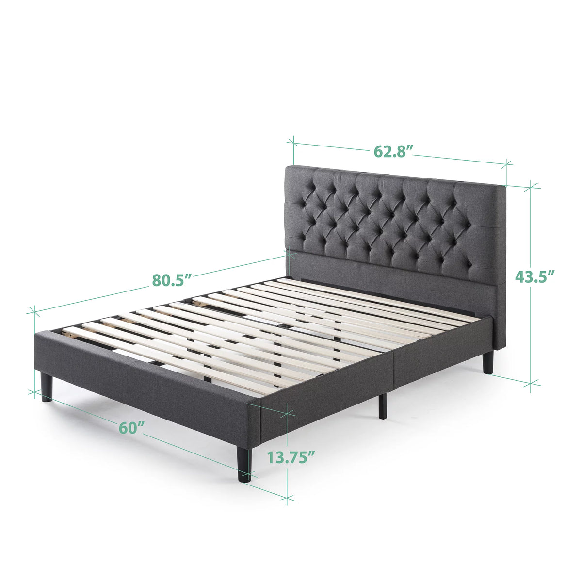 Queen Upholstered Platform Bed Frame J306631