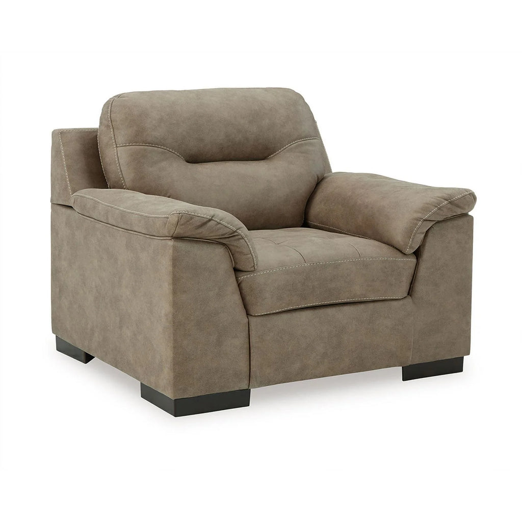 Light Brown Faux Leather Wood Chair B818641