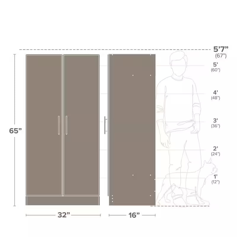 Wood Freestanding Garage Cabinet in Espresso W37779