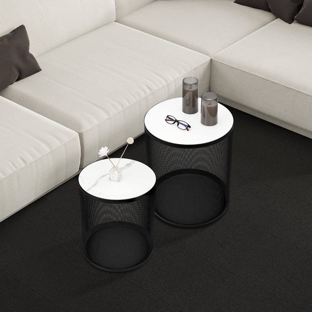 Black Metal Nesting Table Set of 2 N80083