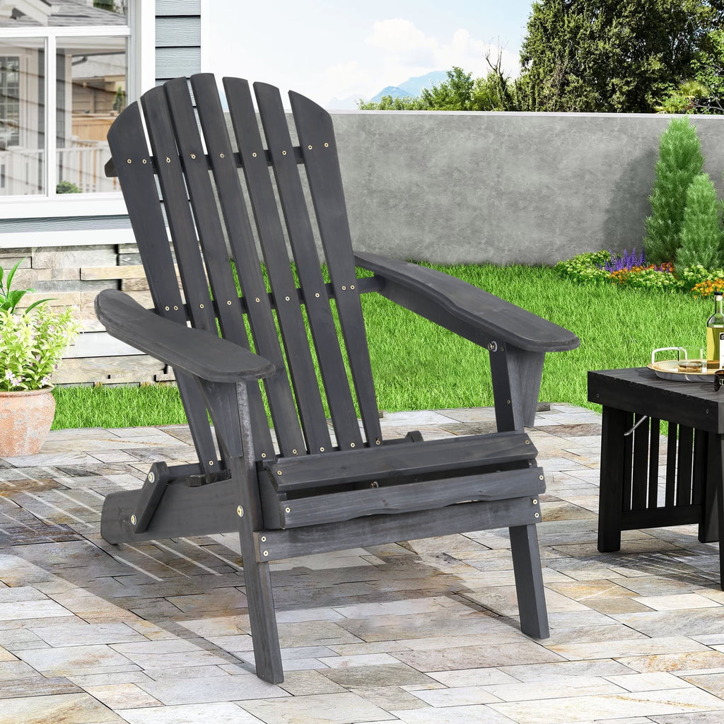 Folding Adirondack Chair Set of 2 Grey L21551