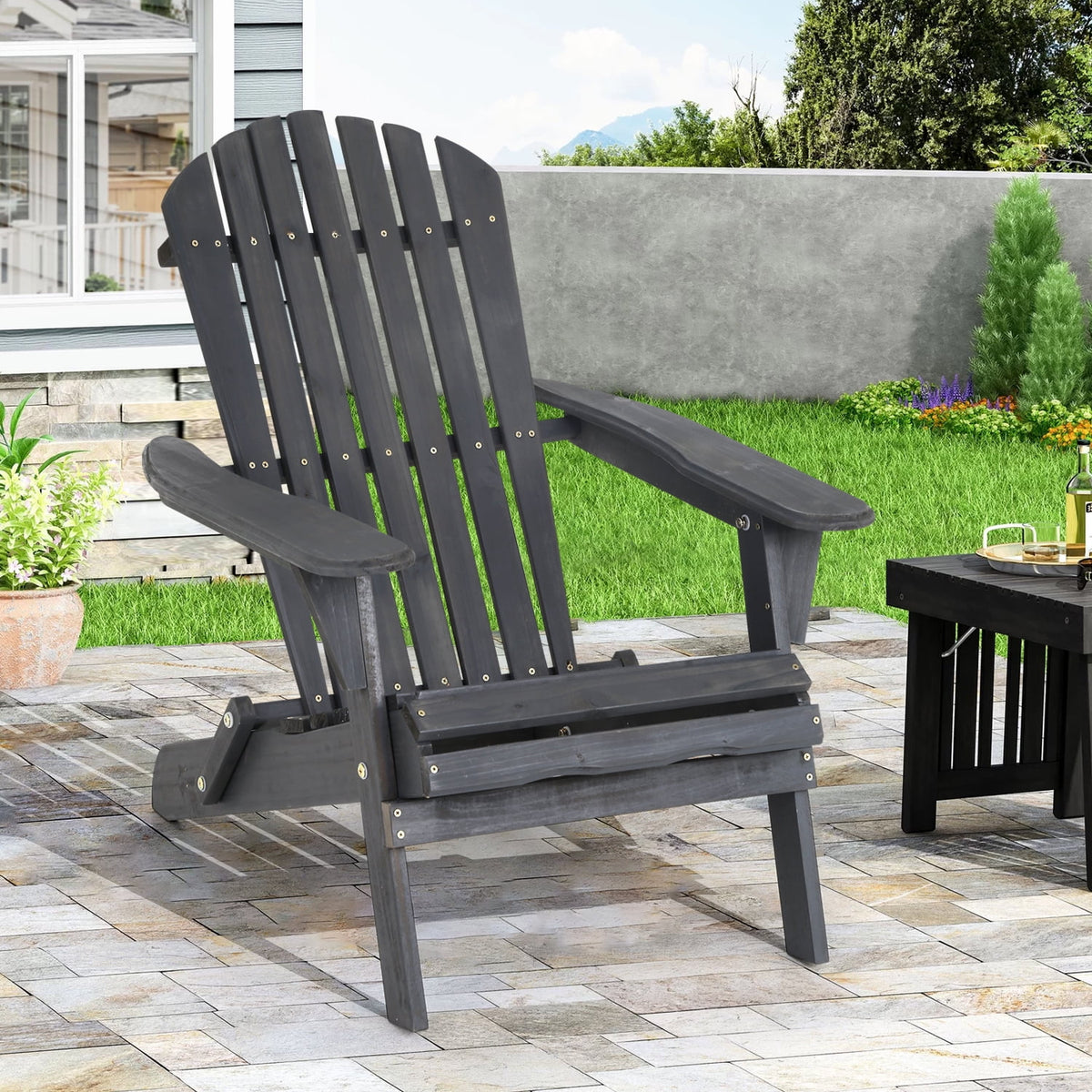 Folding Adirondack Chair Set of 2 Grey L21551
