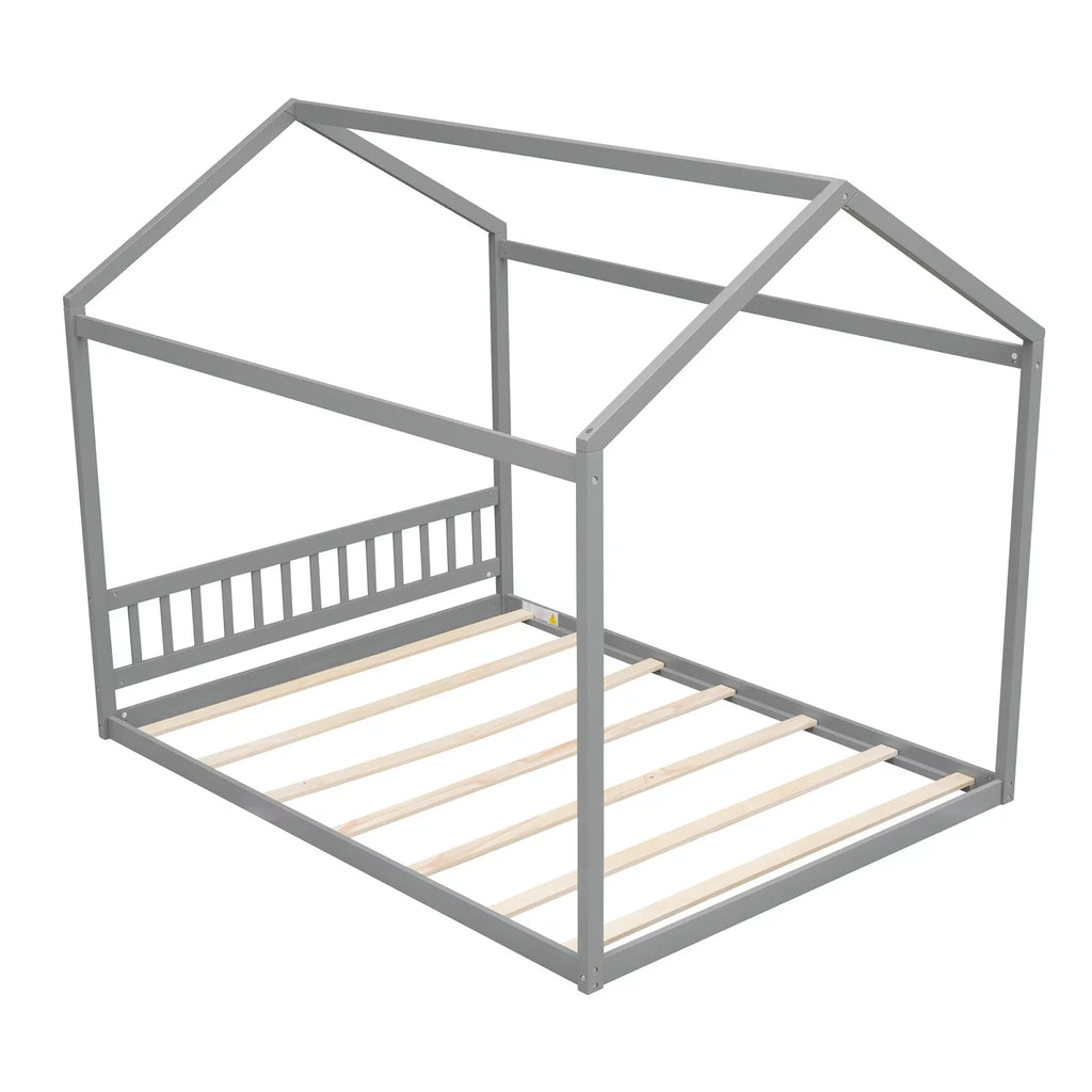 Queen Size Wood Tent Bed with Roof Z5511