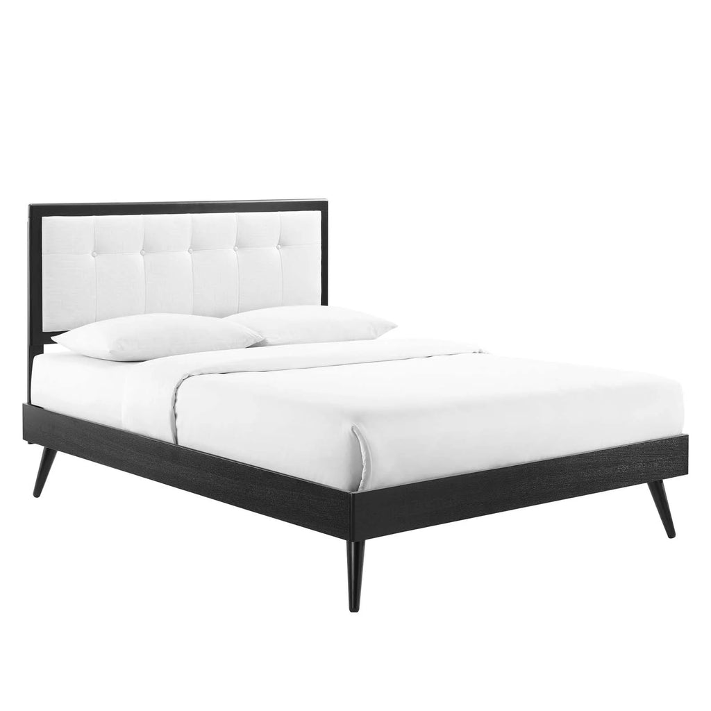 Twin Wood Platform Bed with Splayed Legs N2509