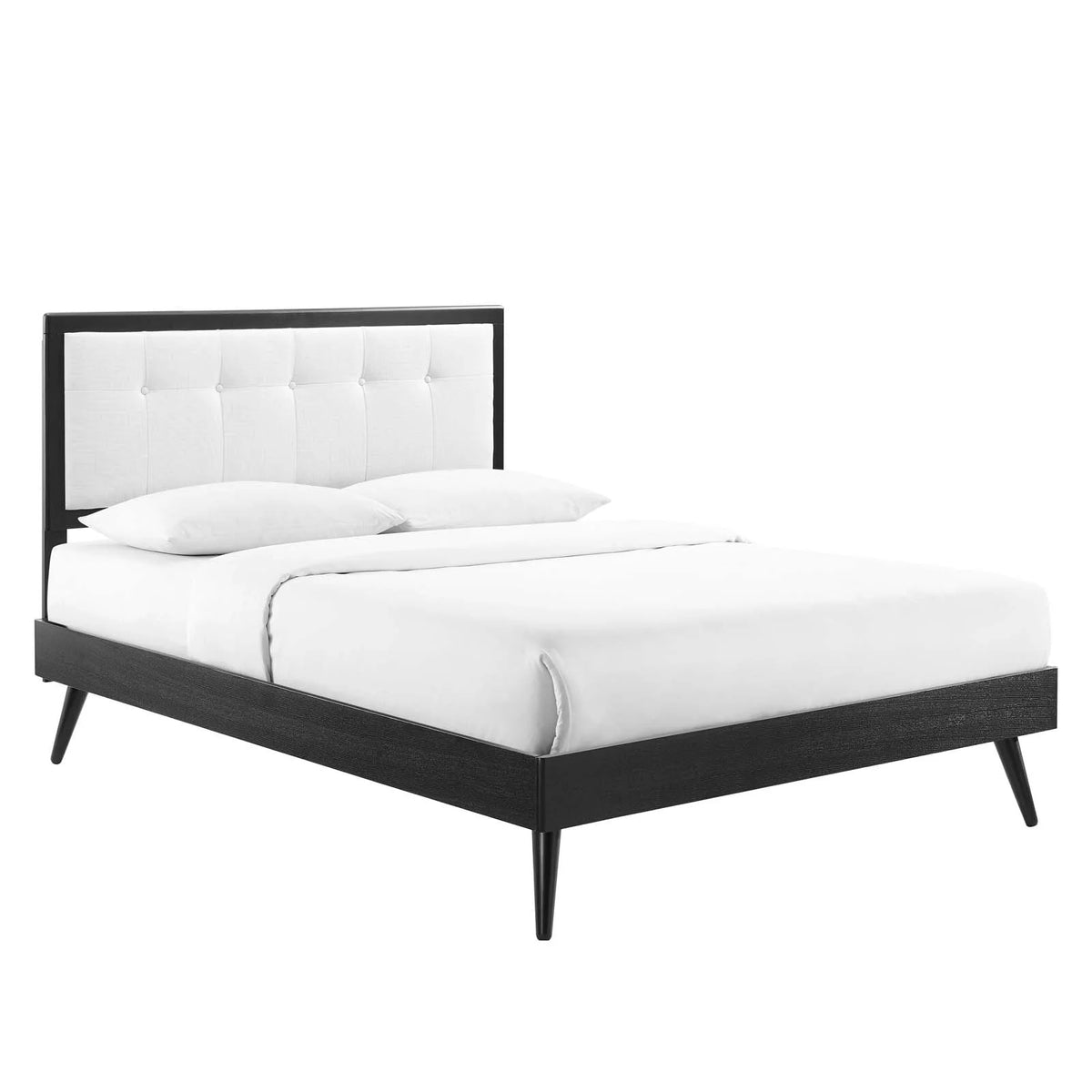 Twin Wood Platform Bed with Splayed Legs N2509