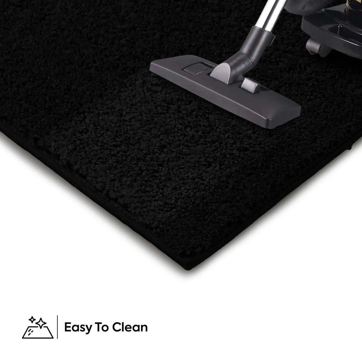 Black 2' x 4' Solid Color Rug S4741