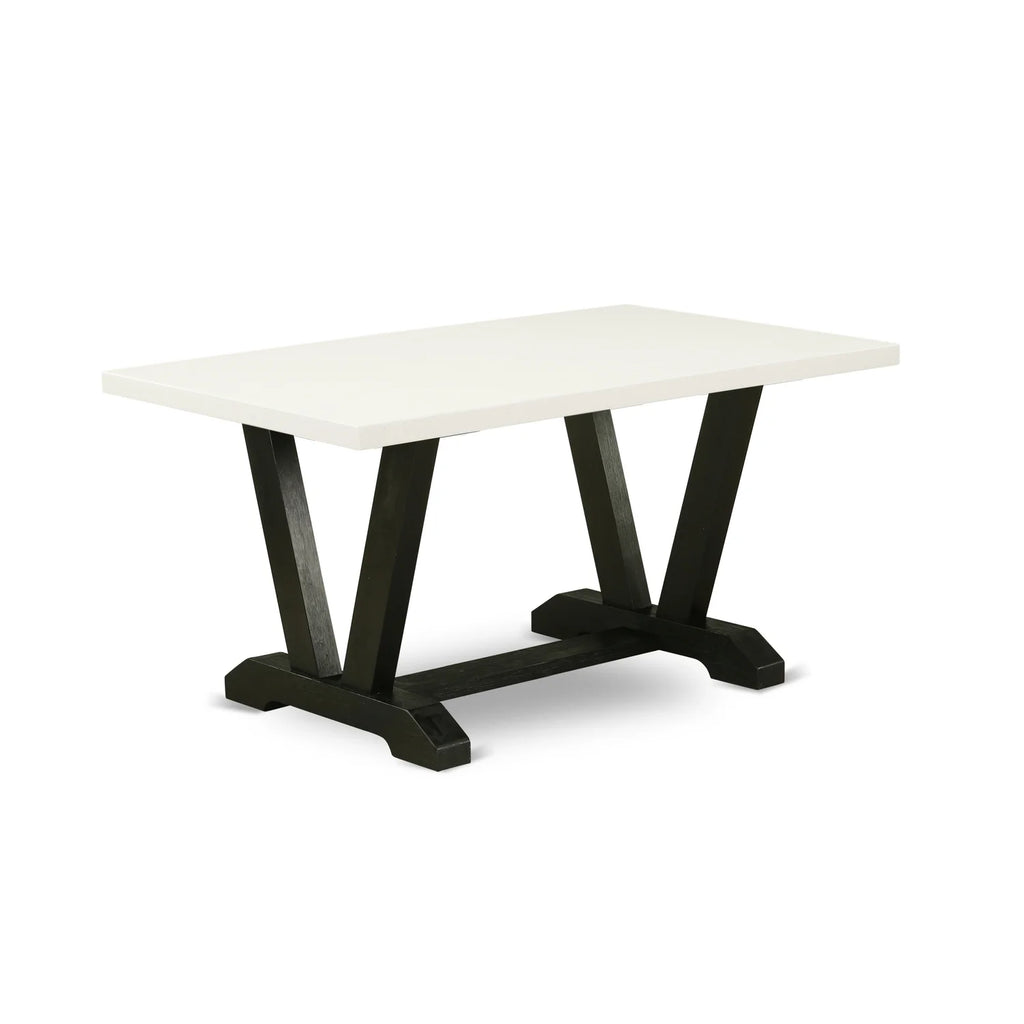 36X60 In Dining Table with Black Leg and White Top X22998