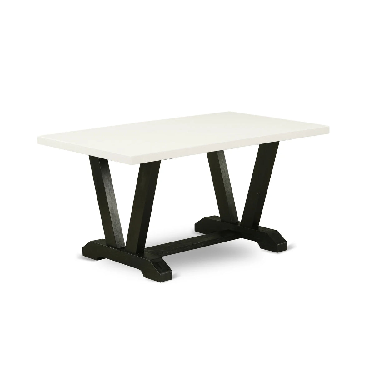 36X60 In Dining Table with Black Leg and White Top X22998