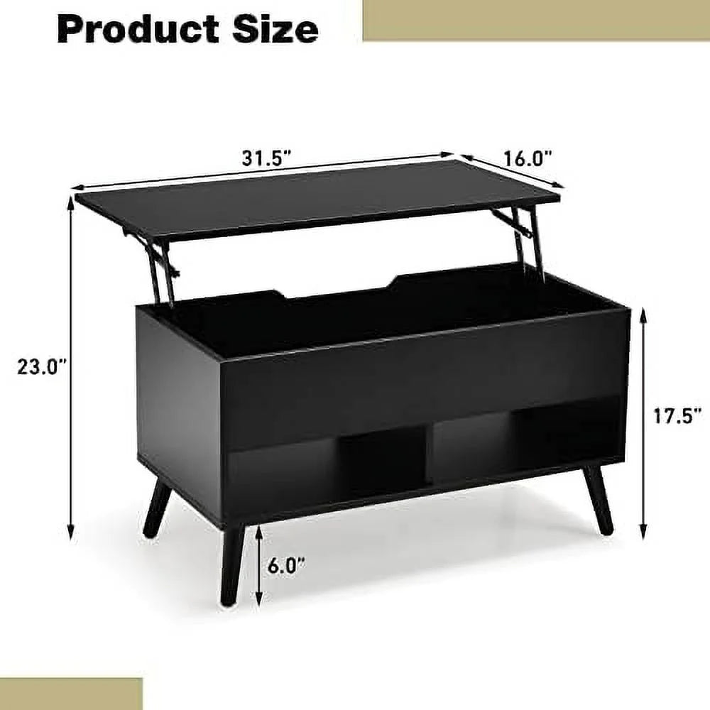 Lift Top Coffee Table with Hidden Compartment and 2 Open Shelves B682033