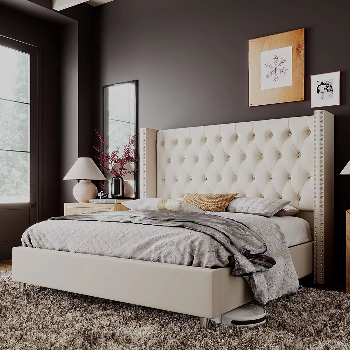 King Velvet Upholstered Bed Frame T209