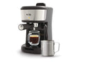 Single Serve Espresso and Cappuccino Machine with Milk Frothing Pitcher, 20 oz, Stainless Steel, Black V3407