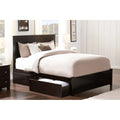 Queen Platform Bed with Footboard and 2 Drawers F9309