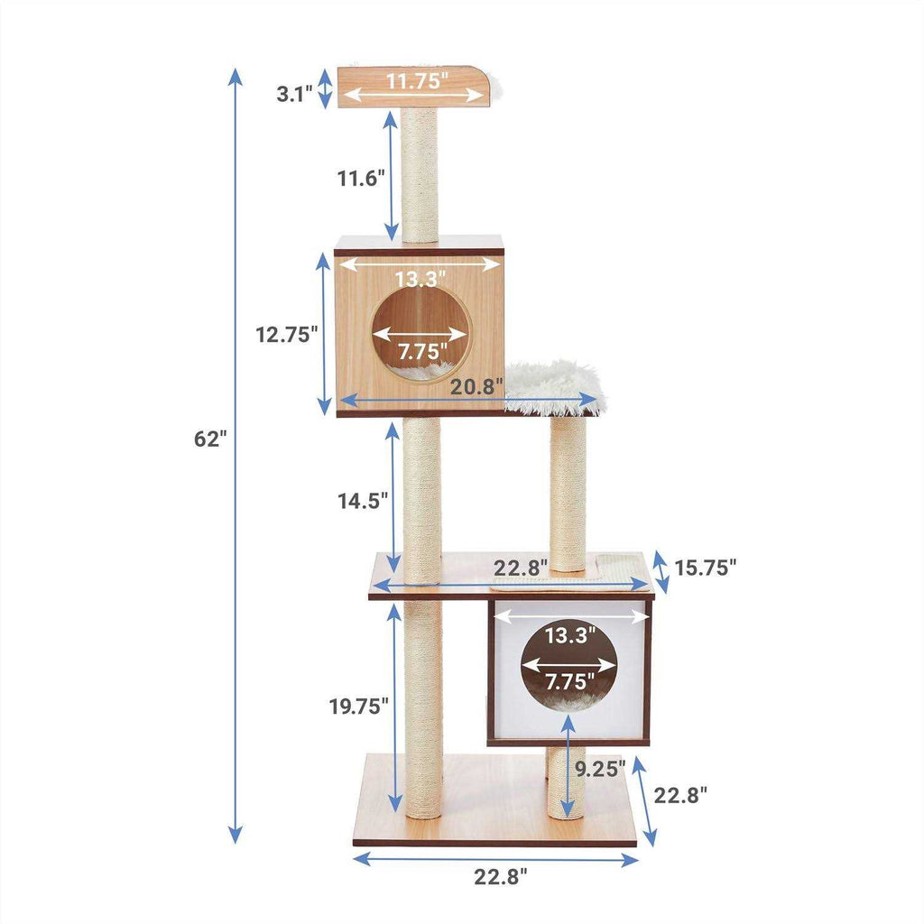 62-in Modern Cat Tree Condo X180