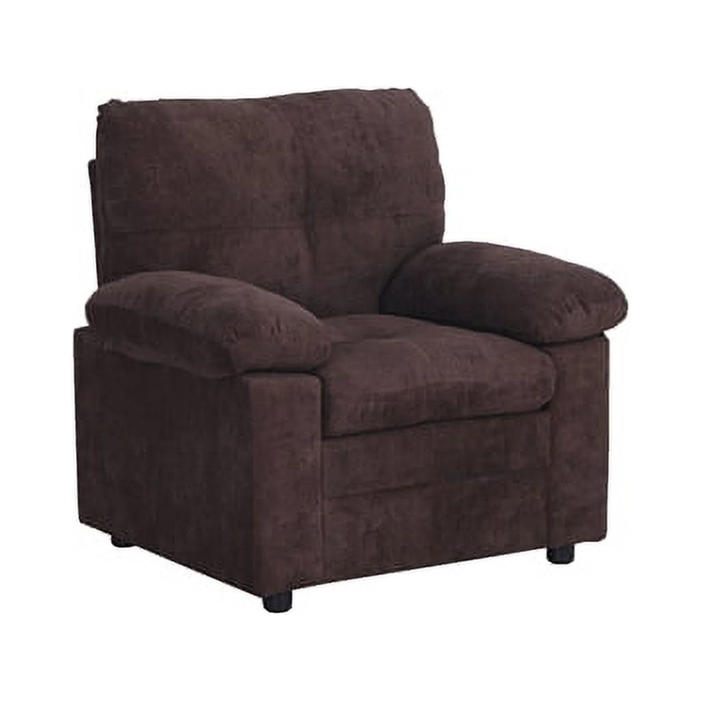 Brown Linen Living Room Chair Set of 2 S7541