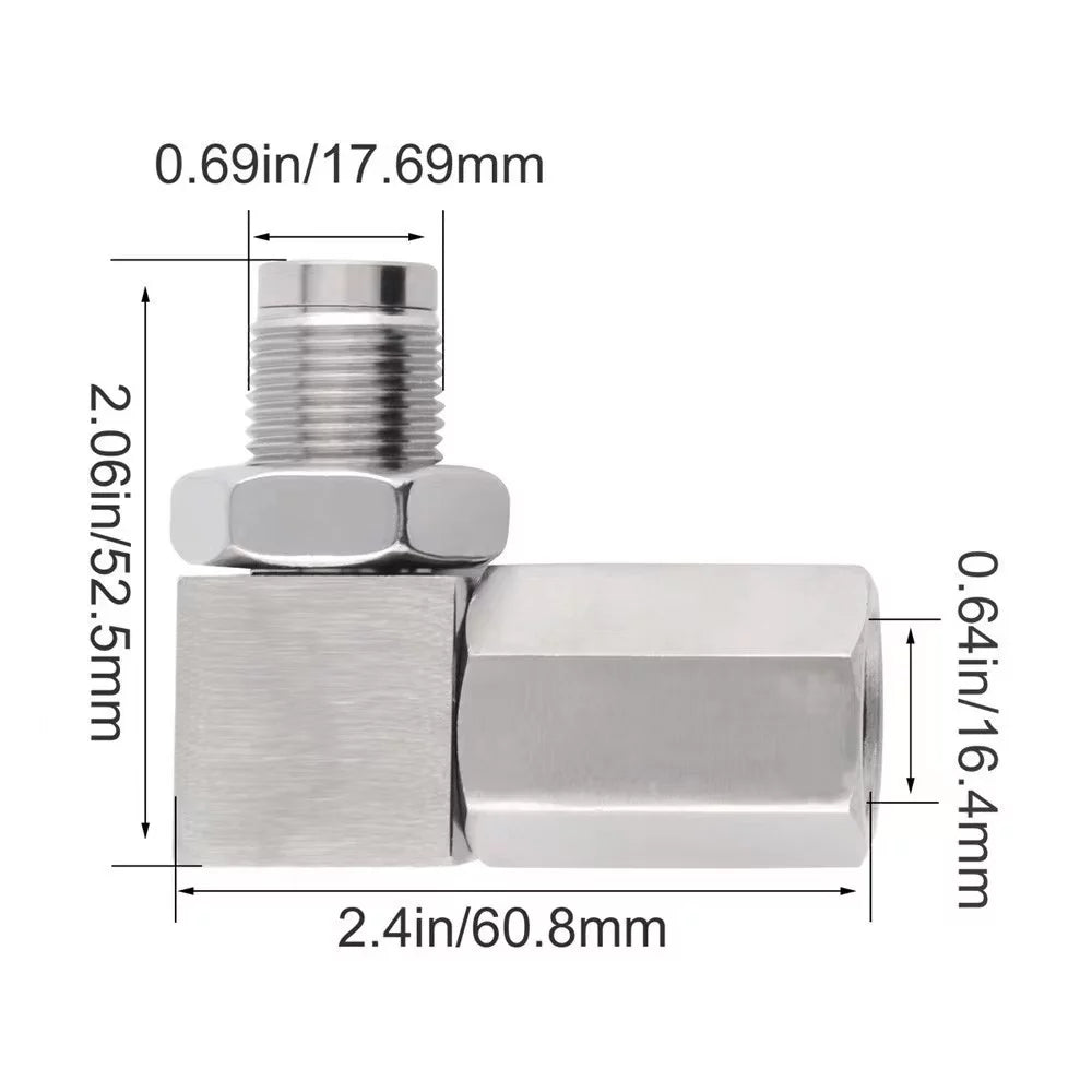 5 Pcs M18x1.5 90-Degree 304 Stainless Steel 02 Sensor Adapter I629580