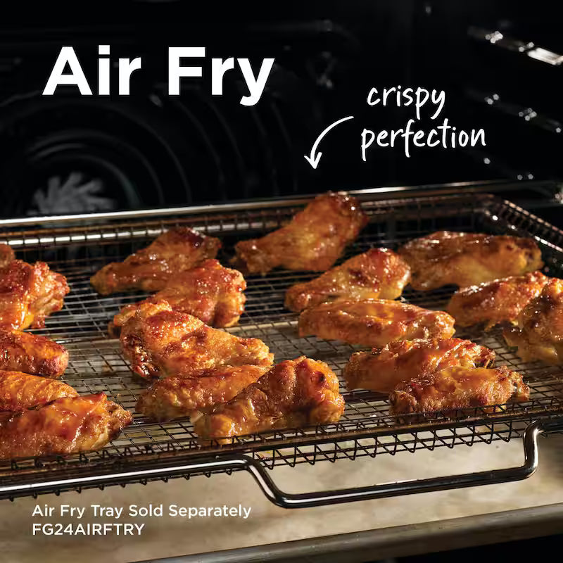 24 in. Single Electric Wall Oven with Air Fry in Black V779