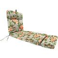 Grey Floral Rectangular Outdoor Chaise Lounge Cushion with Ties L296274