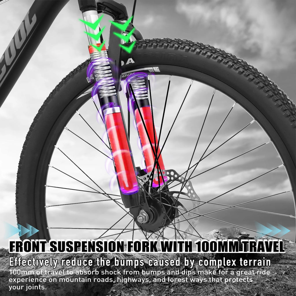 26 Inch 21 Speed Mountain Bike with Dual Disc Brakes F915619