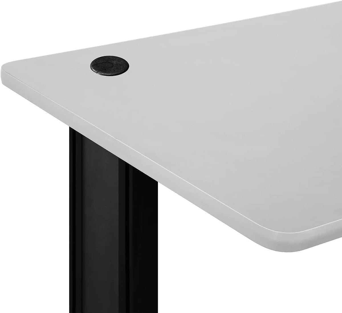 25" X 58" Black Frame Grey Top Computer Desk A380359