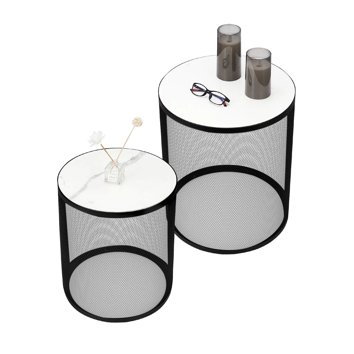 Black Metal Nesting Table Set of 2 N80083