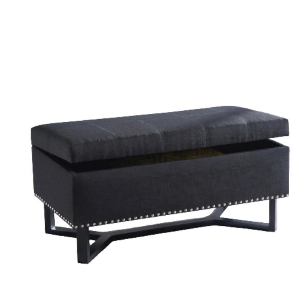 Fabric Studded Double Bench Ottoman N810686