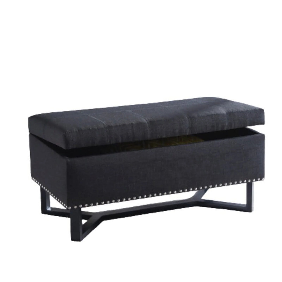 Fabric Studded Double Bench Ottoman N810686