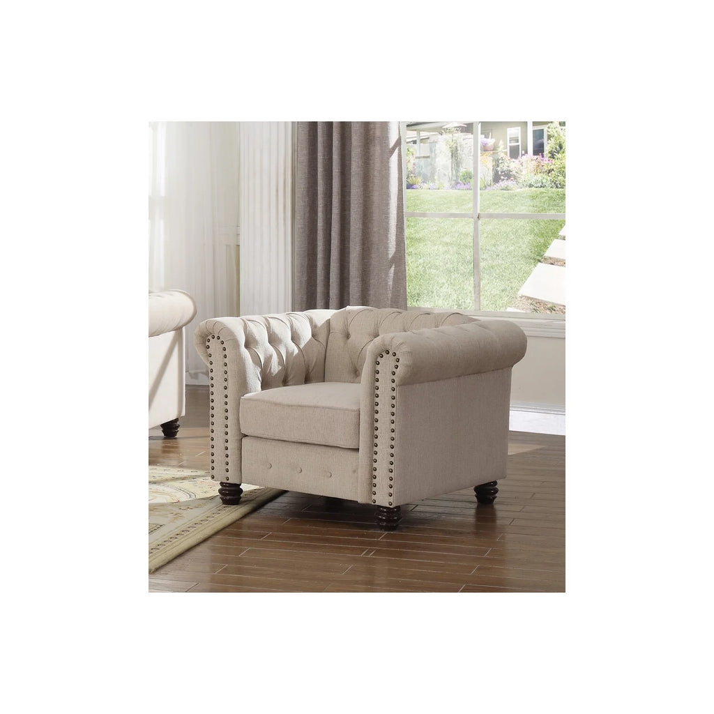 Beige Upholstered Chair I401426
