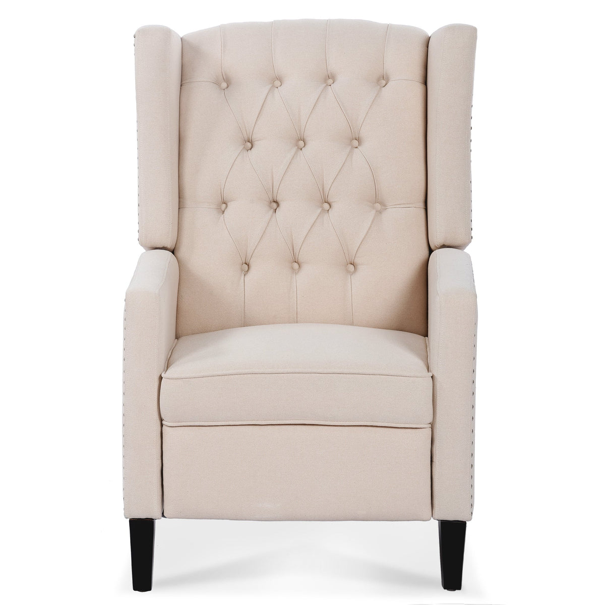 Beige Manual Wing Chair Recliner F444791
