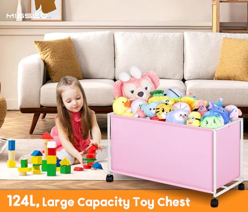 Black Large Toy Box with Wheels H20783