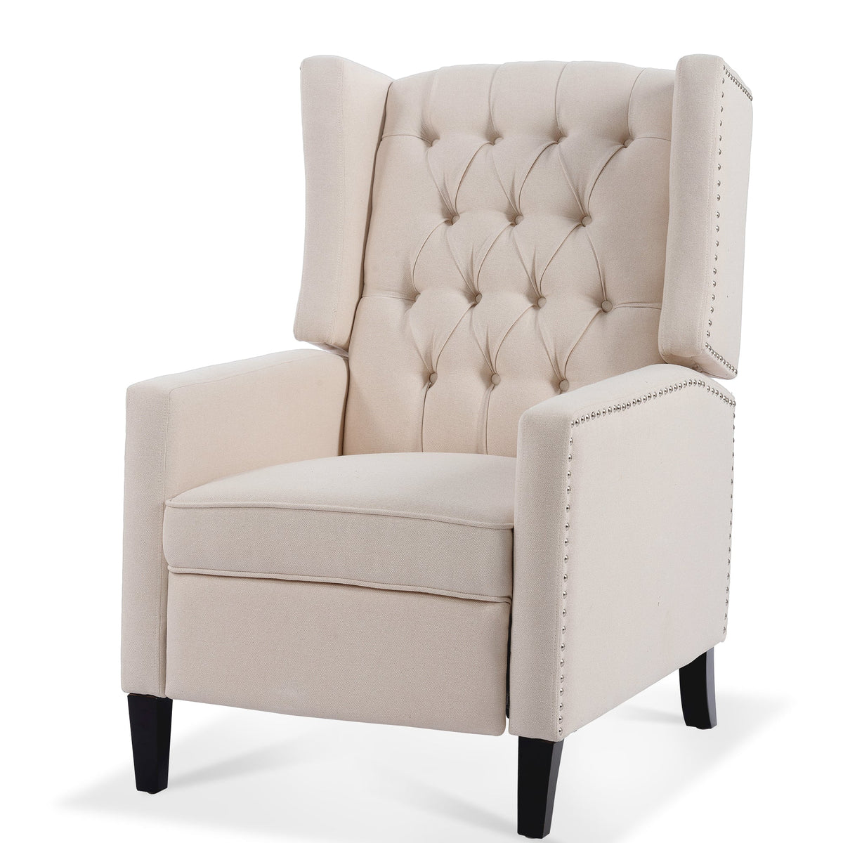 Beige Manual Wing Chair Recliner F444791