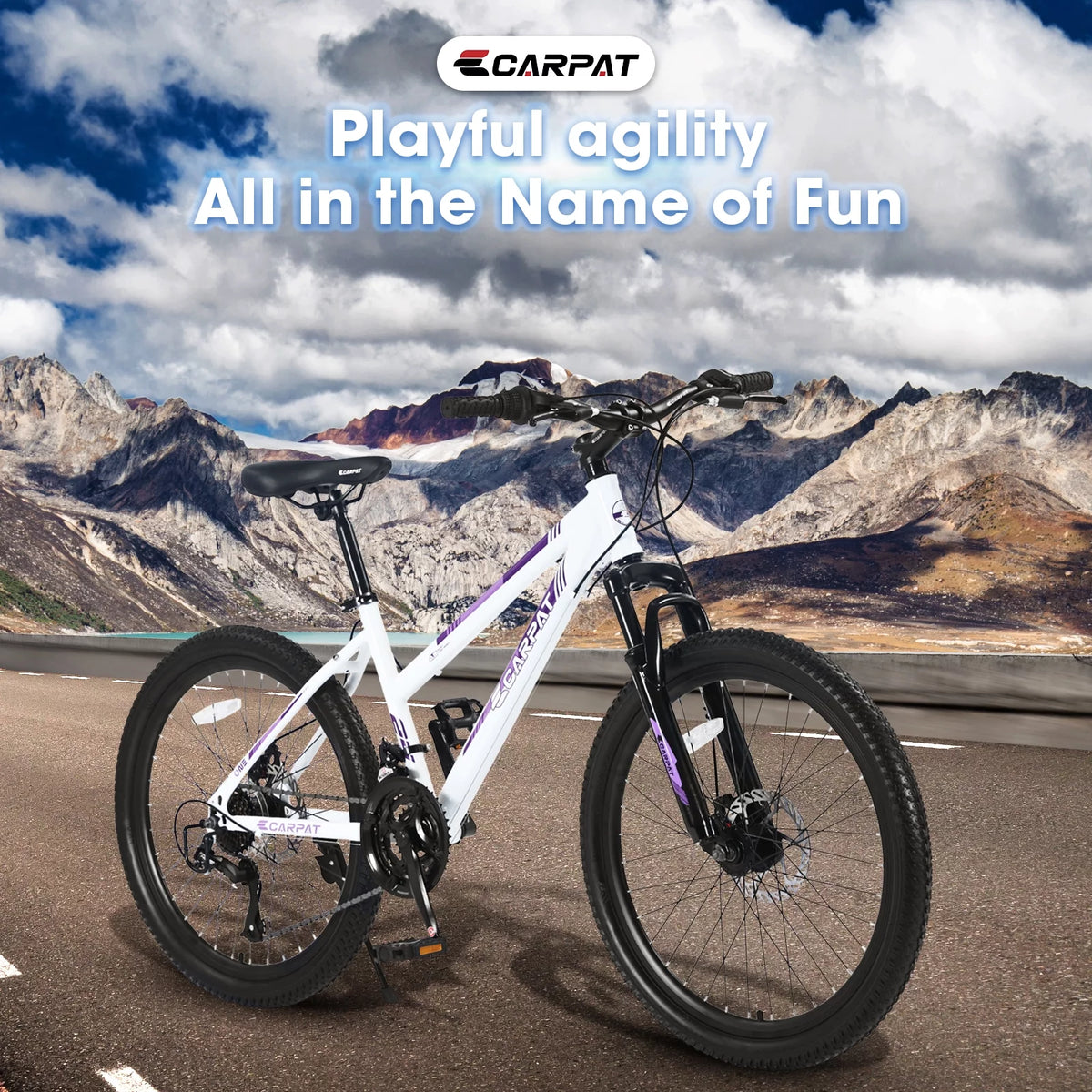 24 inch Kids Mountain Bike with Disc Brakes & 21 Speed U600993