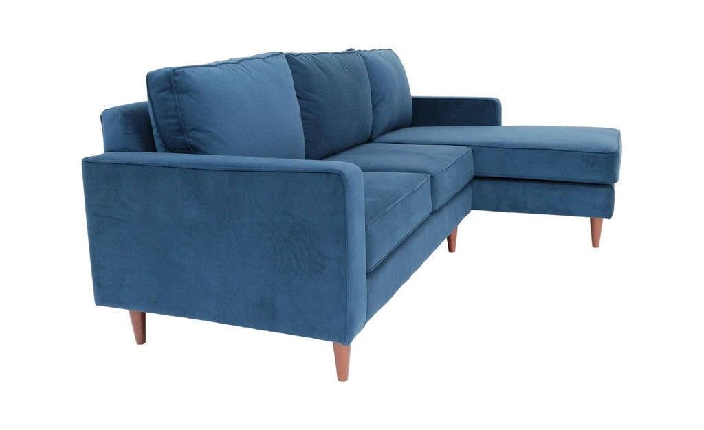 Navy Blue Polyester Blend L Shaped Corner Sectionals, 2 Piece N2632