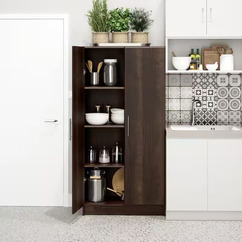 Wood Freestanding Garage Cabinet in Espresso W37779