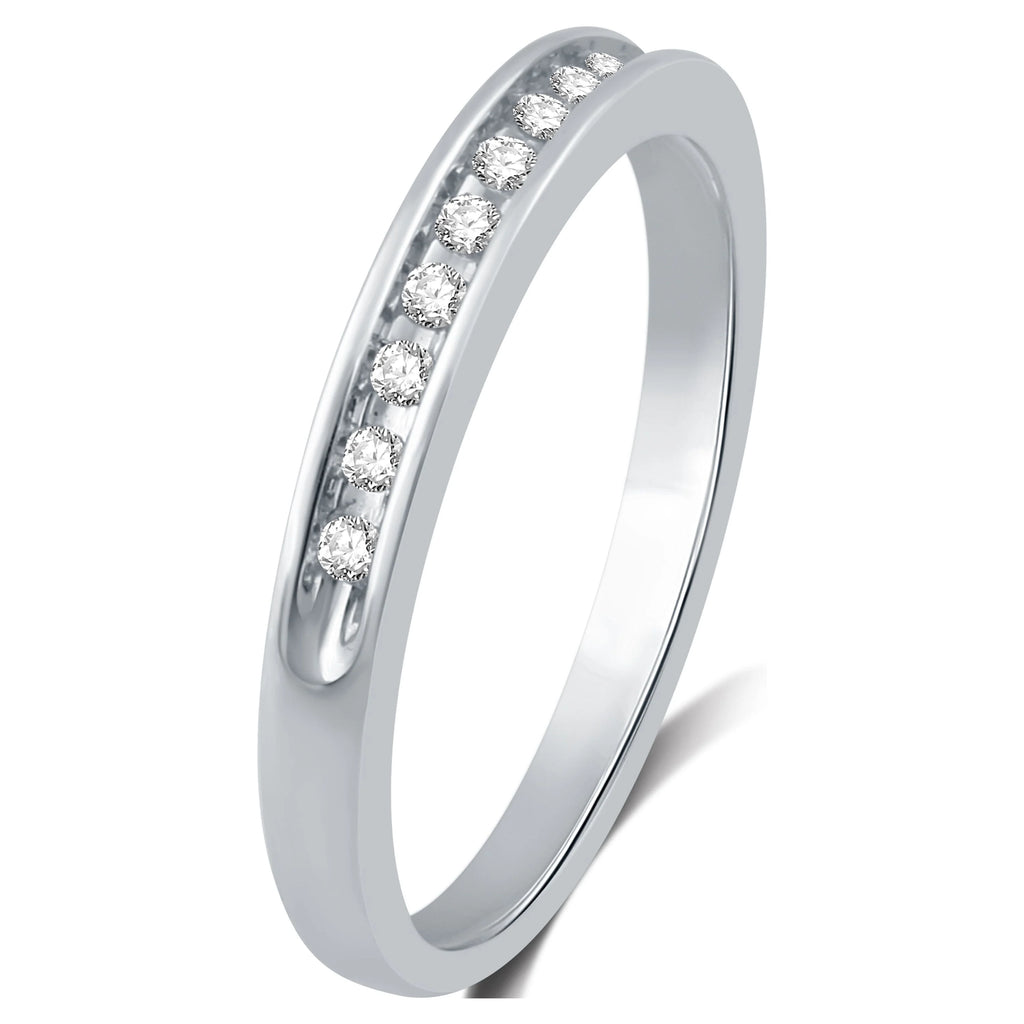 1/10 Carat Round Diamond Sterling Silver Band K2633
