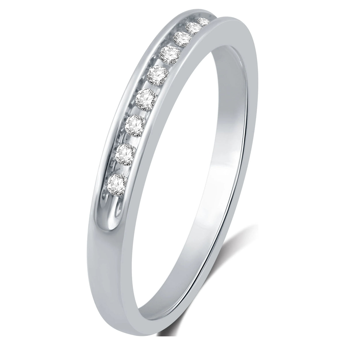 1/10 Carat Round Diamond Sterling Silver Band K2633