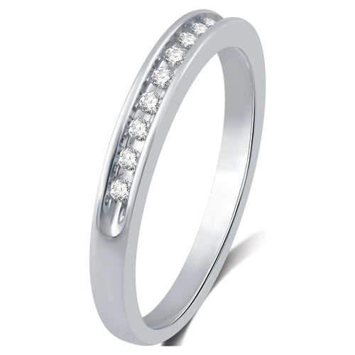 1/10 Carat Round Diamond Sterling Silver Band K2633