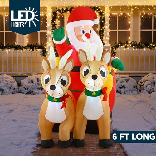 6 FT Inflatable Christmas Yard Decoration with Built-in LED Z893