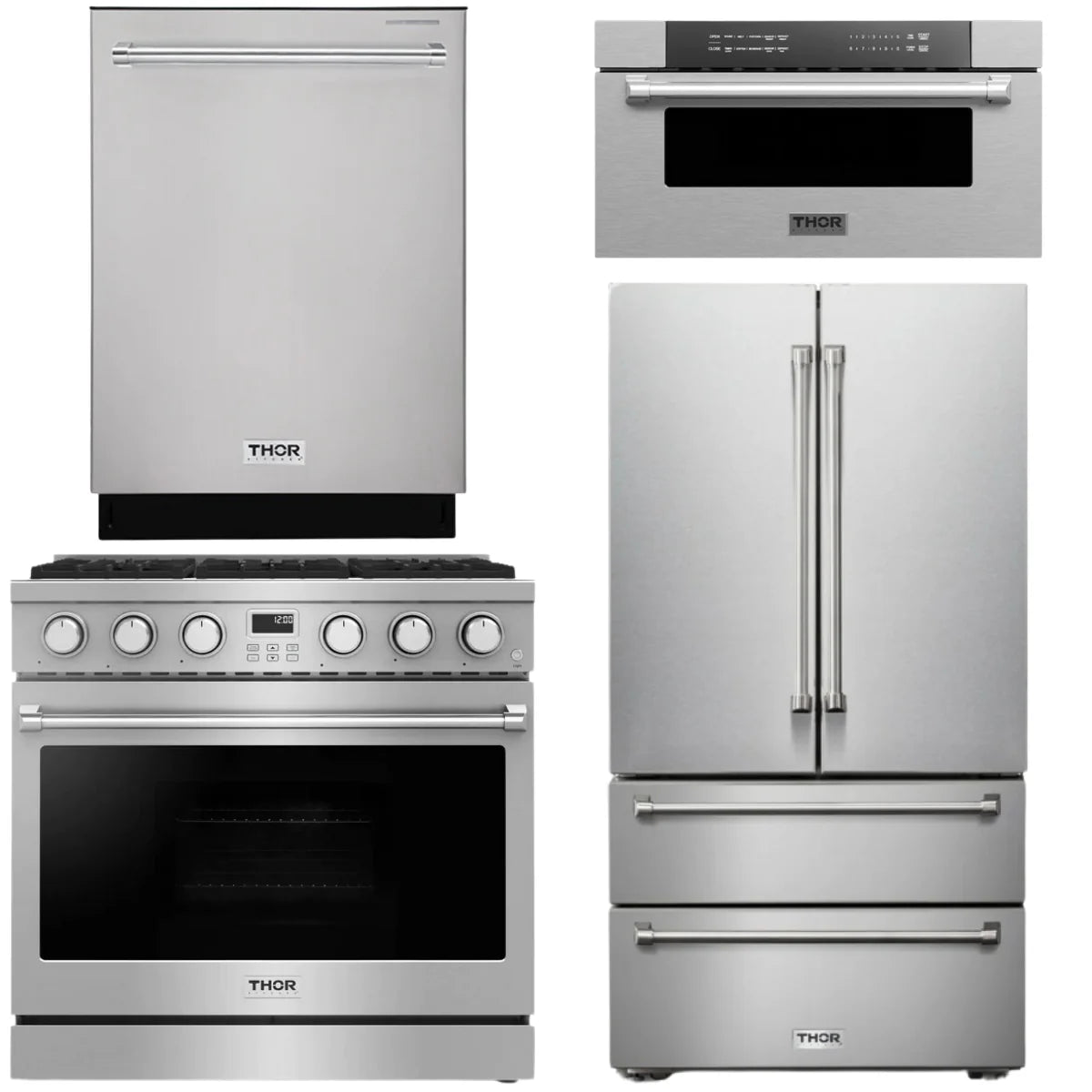 36 Gas Range, Refrigerator, Dishwasher and Microwave M805971