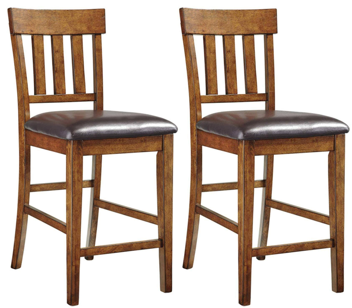 Set of 2 Medium Brown Upholstered Barstool F705