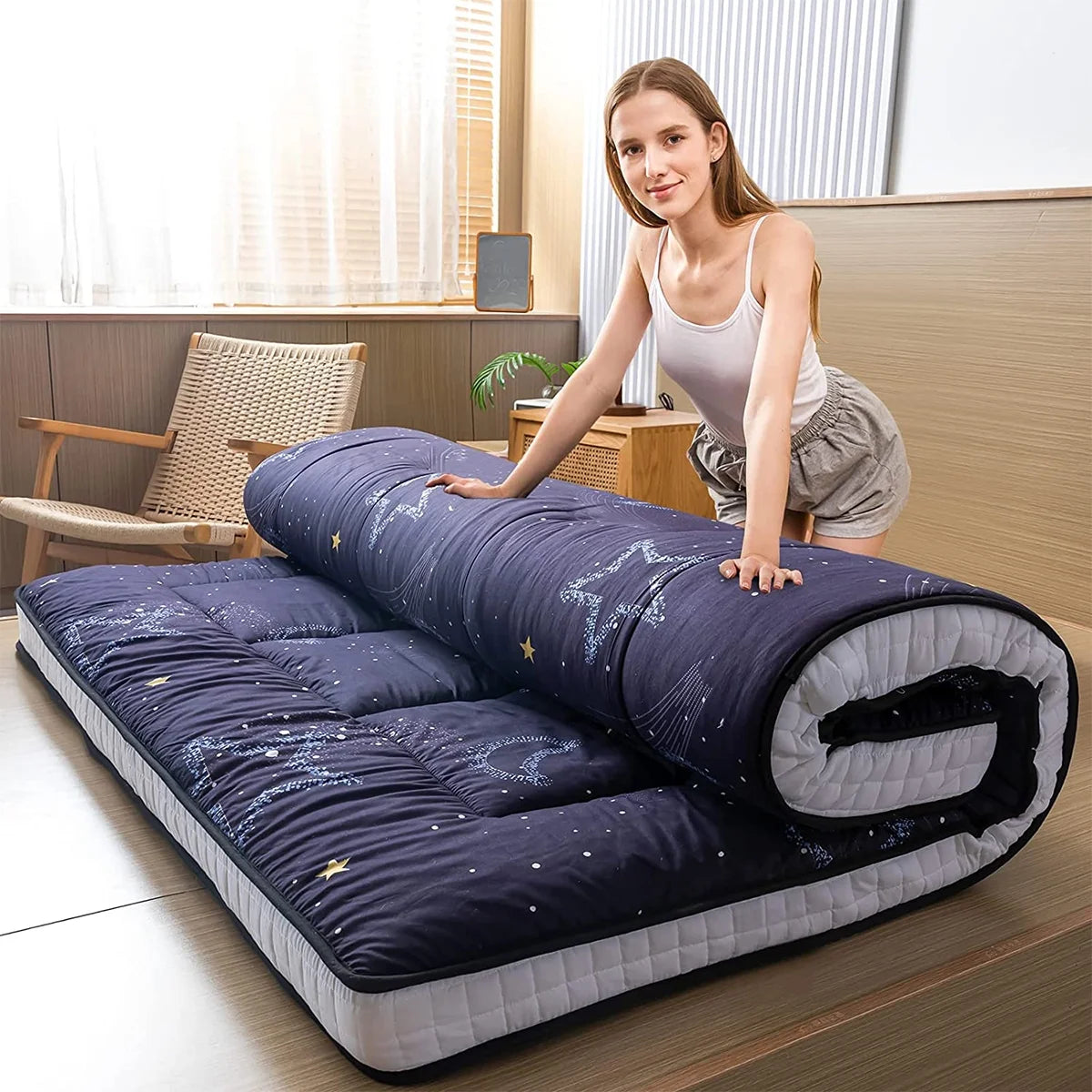 Twin Size Quilted Folding Futon Mattress W790