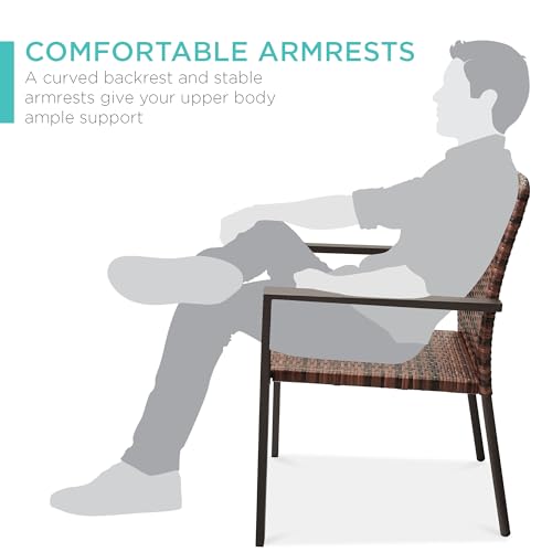 Set of 2 Stackable Outdoor Wicker Dining Chairs Black F8987