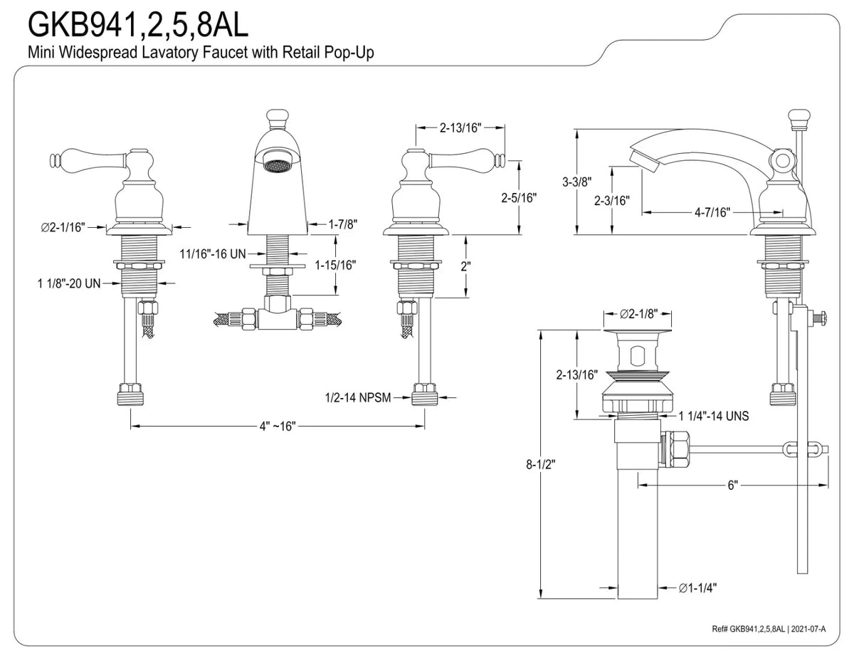 Oil Rubbed Bronze Mini-Widespread Bathroom Faucet A40206