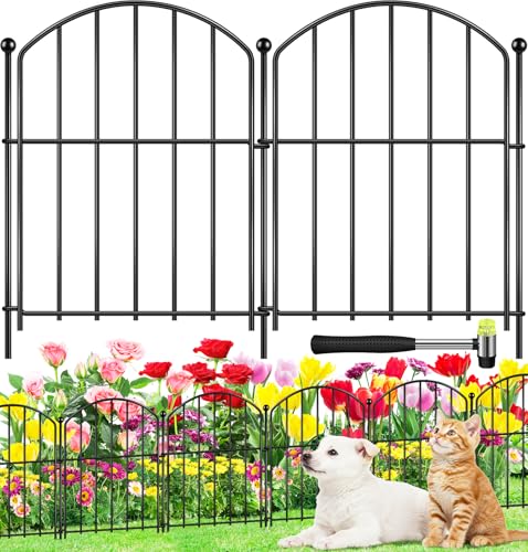 Arched Rustproof Metal Decorative Garden Fence 17in x 10ft M298391