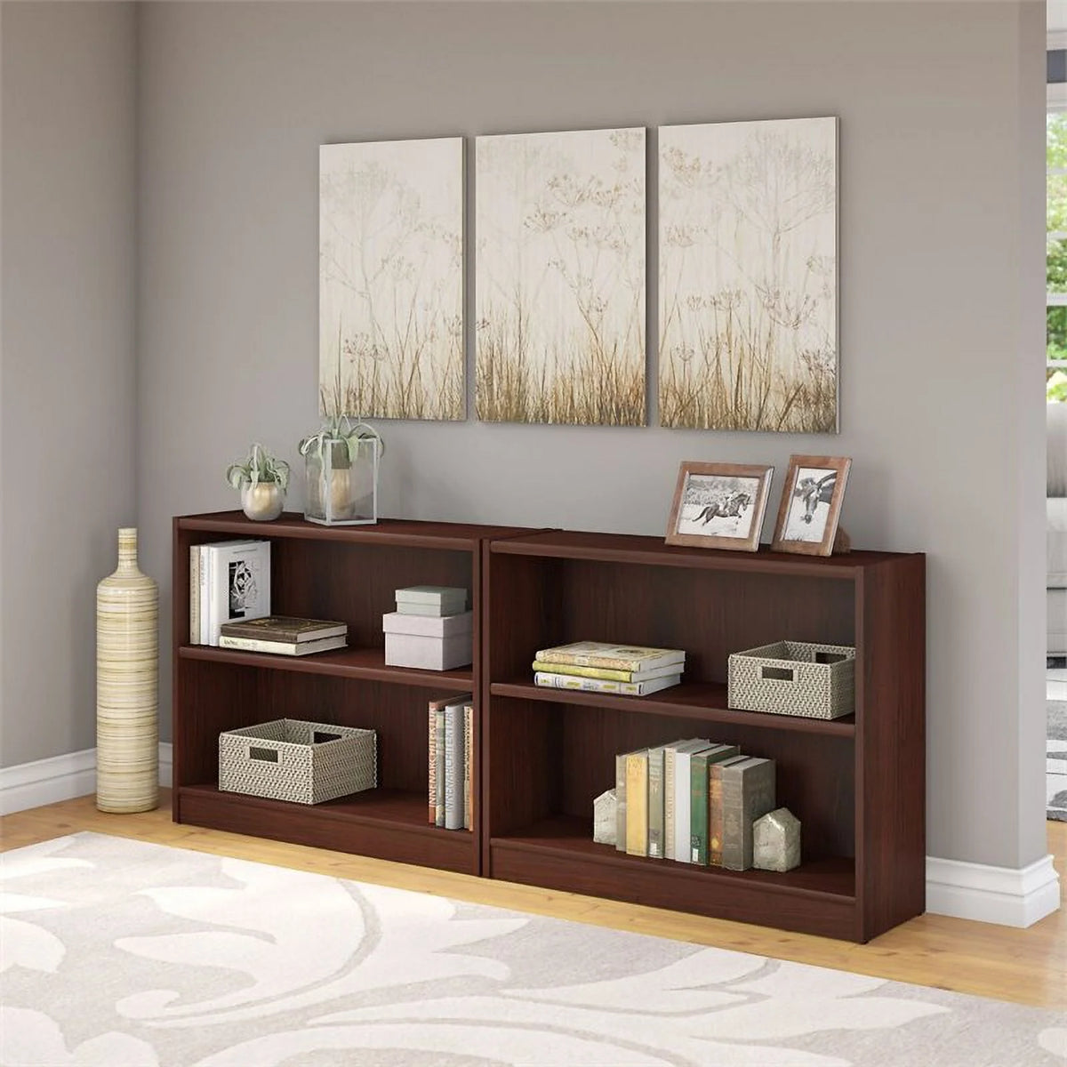 Vogue Cherry 2 Shelf Bookcase Set of 2 U869