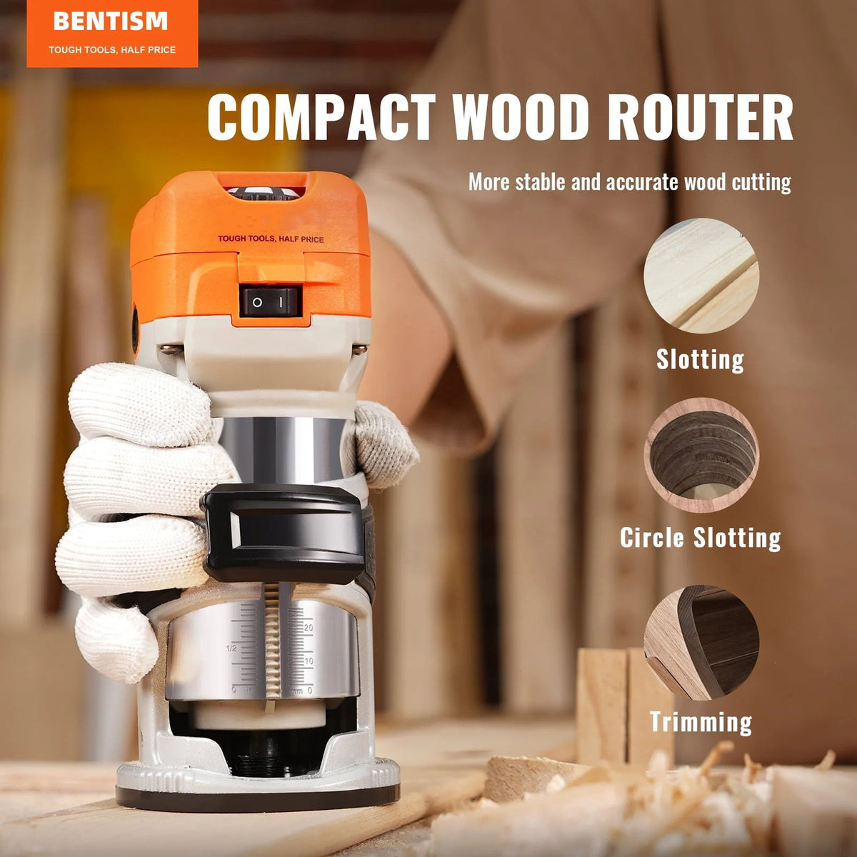 120V 800W 6 Speed 30000RPM Wood Trimmer Router S1962